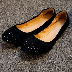 Womens Cole Haan black suede flats